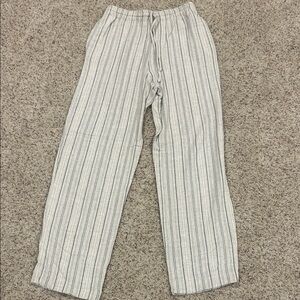 Saks Fifth Avenue Striped Cream and Gray pants